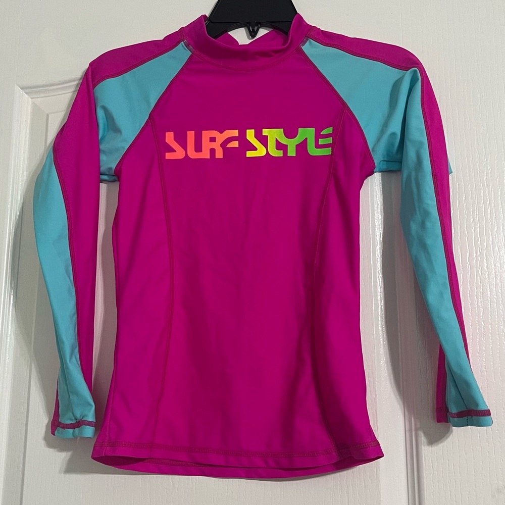 Surf Style Rashguard Pink and Blue